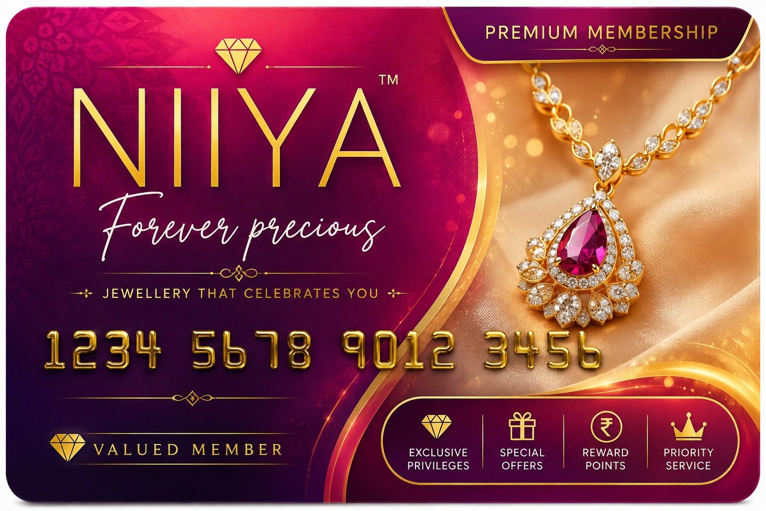 Premium gold foil membership card by MetroCardz