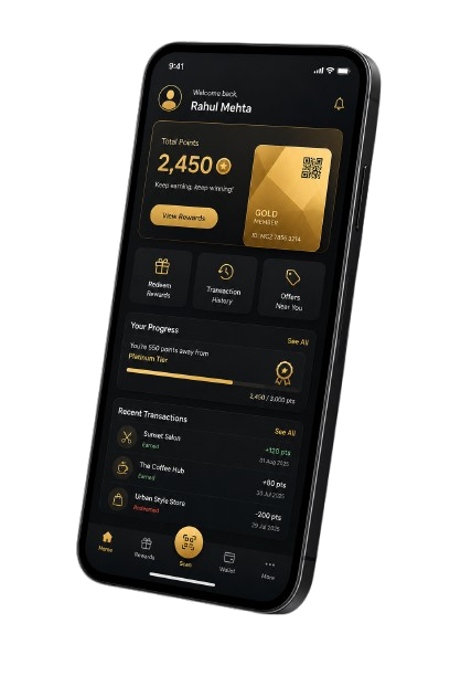 MetroCardz merchant dashboard on mobile phone